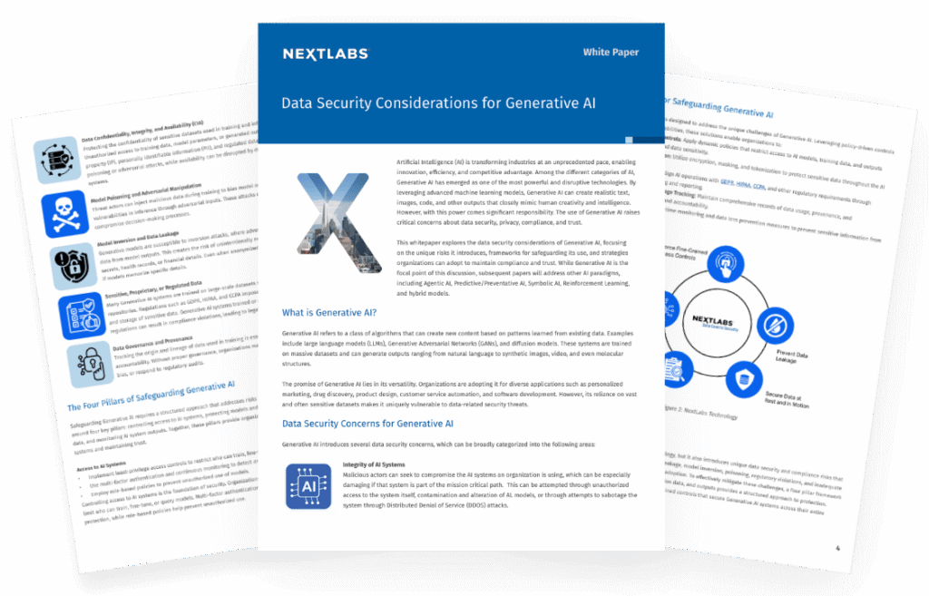 Whitepaper thumbnail image - Data Security Consideration Gen AI