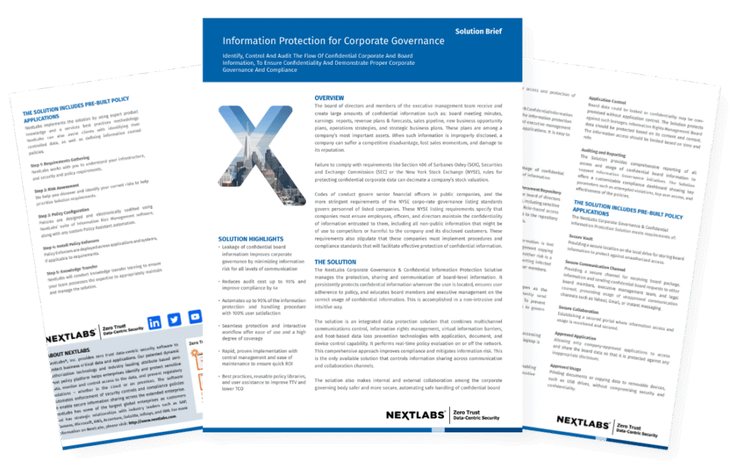 Solution Brief thumbnail image - Information Protection for Corporate Governance
